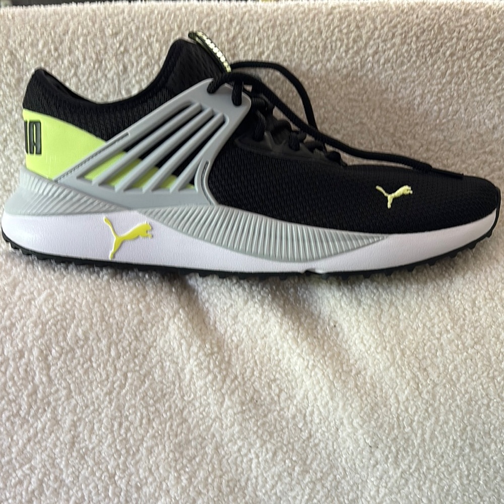 Puma Black and Neon Yellow Sneakers
